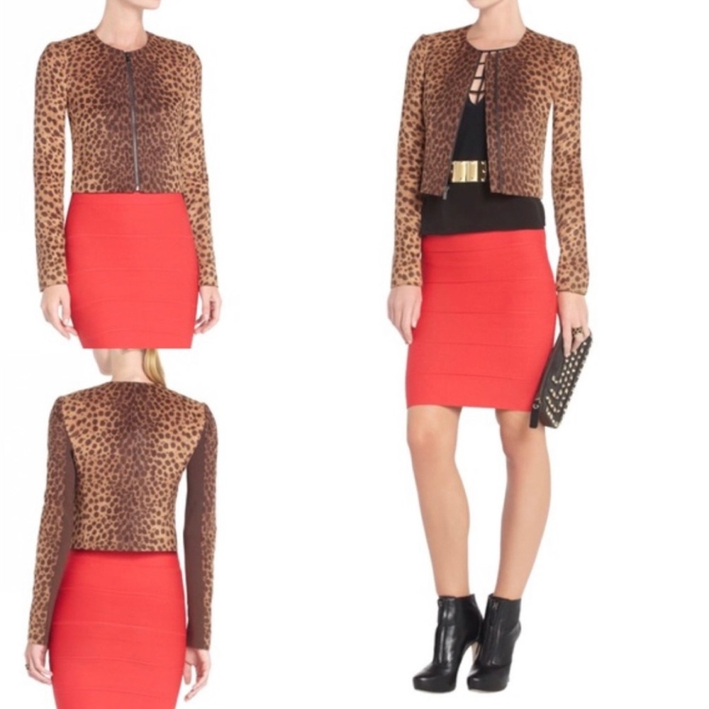 Cropped Cheetah Print blazer jacket from BCBG MAXAZRIA